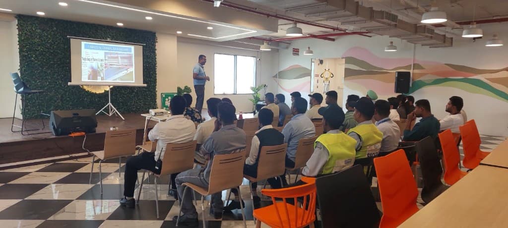 Classroom fire safety training and emergency briefing