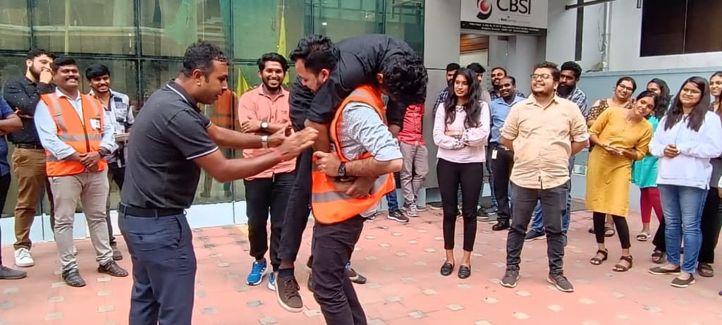 Rescue carry training practical at safety session